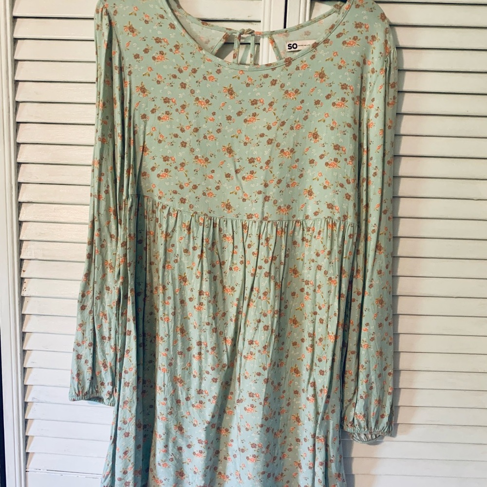 SO Light Blue Floral Mini Dress Size Large